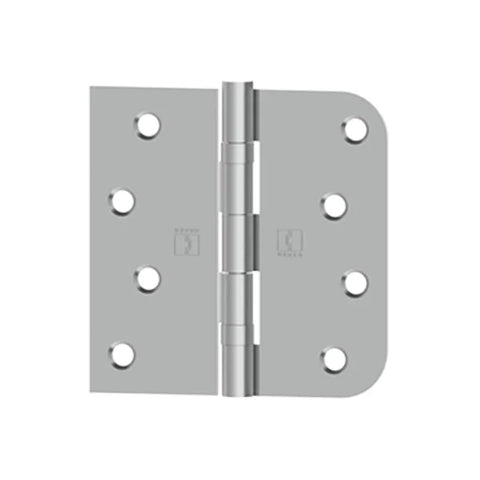 Hager - BB1543 - 5-Knuckle - Square Corner by 5/8" Radius - Ball Bearing with Fasteners - 4" x 4" Satin Stainless Steel