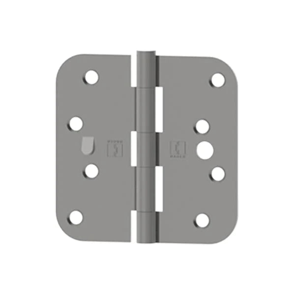 Hager - RC1843 - 5-Knuckle, Round Corner 5/8" Radius, Plain Bearing With Safety Stud- 4" x 4" - Optional Finish