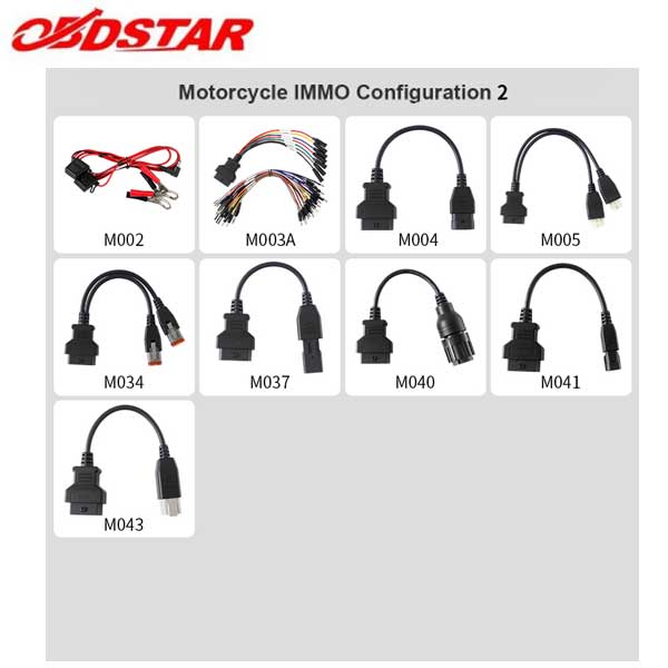 OBDStar - MOTO IMMO Kit - Motorcycle Adapter Set For KeyMaster and X300 Devices -  Configuration 2 - FREE MOTO IMMO Software Function - UHS Hardware