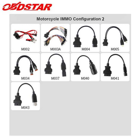 OBDStar - MOTO IMMO Kit - Motorcycle Adapter Set For KeyMaster and X300 Devices -  Configuration 2 - FREE MOTO IMMO Software Function - UHS Hardware