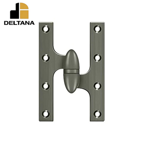 Deltana - 6" x 3-7/8" Olive Knuckle Hinge - Ball Bearing - Solid Brass - Right Handed - Optional Finish