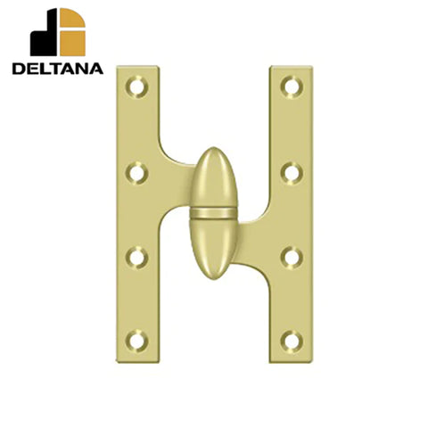 Deltana - 6" x 3-7/8" Olive Knuckle Hinge - Ball Bearing - Solid Brass - Right Handed - Optional Finish