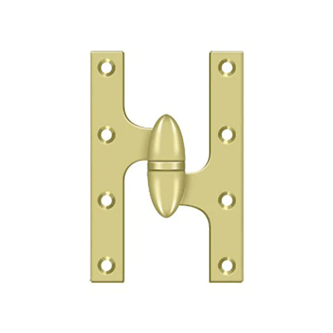 Deltana - 6" x 3-7/8" Olive Knuckle Hinge - Ball Bearing - Solid Brass - Right Handed - Optional Finish