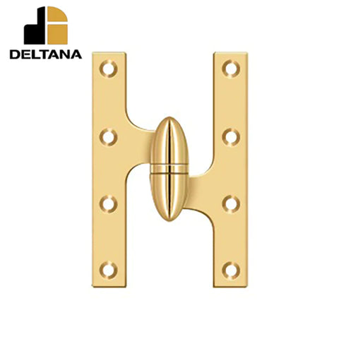 Deltana - 6" x 3-7/8" Olive Knuckle Hinge - Ball Bearing - Solid Brass - Right Handed - Optional Finish