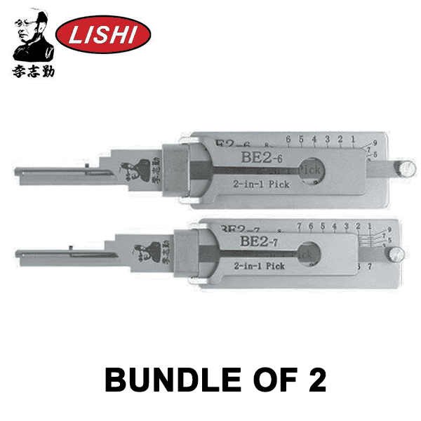 Original Lishi BE2 / 6-Pin & 7-Pin / 2-in1 / Residential Tool / BEST A / Anti Glare (BUNDLE OF 2) - UHS Hardware