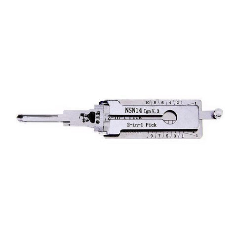 ORIGINAL LISHI Nissan / Infinity / NSN14 / 2-in-1 / 10-Cut / Pick & Decoder / IGNITION / AG - UHS Hardware