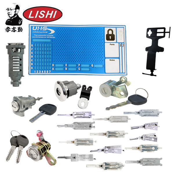 Automotive Lishi - Training Starter Pack - (Bundle of 13 Lishis & 5 Cylinders) - FREE Pinning Mat & Training Vice - UHS Hardware