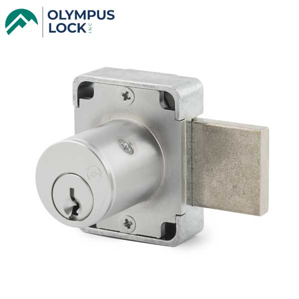 Olympus - 100DR - Cabinet Door Deadbolt Lock - N Series National - 26D - Satin Chrome - KA 101 - Grade 1 - UHS Hardware