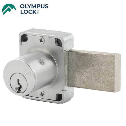 Olympus - 100DR - Cabinet Door Deadbolt Lock with Long Bolt - N Series National - 26D - Satin Chrome - 1-3/8” - KA 101 - Grade 1 - UHS Hardware