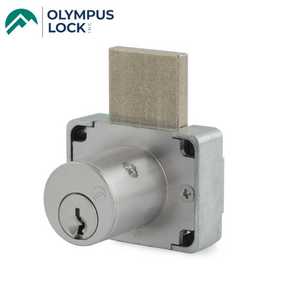 Olympus - 200B - Weather Resistant Cabinet Deadbolt Lock - N Series National - D4291 4-pin - Key Retaining - Left Handed - Standard Bolt - Satin Chrome - 15/16" - KA 915 - Grade 1 - UHS Hardware