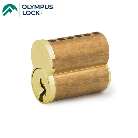 Olympus - 207 - Small Format Interchangeable Cores - Satin Brass - Optional Keyway - Optional Keying - UHS Hardware