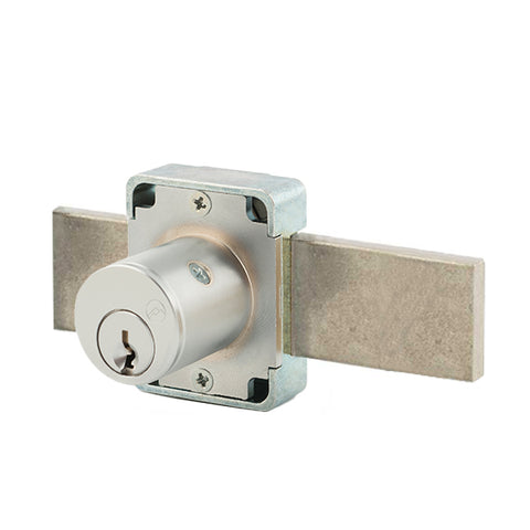 Olympus - 100DR - Cabinet Deadbolt Lock - Key Retaining - D4291 4-pin - Long Bolt - Satin Chrome - Optional Keying - Optional Handing - Grade 1 - UHS Hardware
