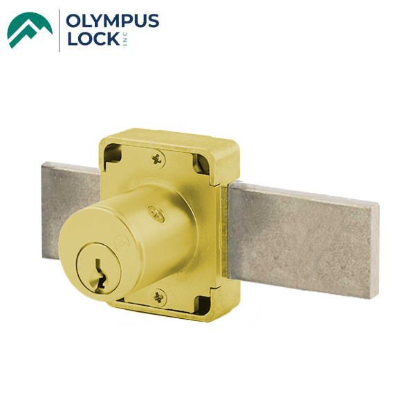 Olympus - 500DR - Cabinet Door Deadbolt Lock - CCL R1 - Optional Cylinder Length - Long Bolt - Satin Brass - Optional Keying - Grade 1 - UHS Hardware
