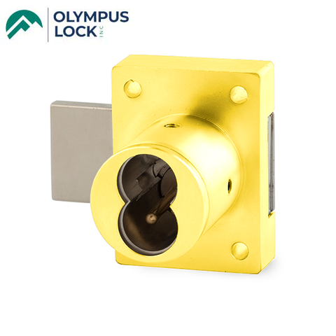 Olympus - 721DR - IC Core Deadbolt Cabinet Door Lock - BEST SFIC - 1-1/4" Cylinder Length - Polished Brass - Grade 1 - UHS Hardware