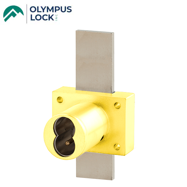 Olympus - 721DW - IC Core Deadbolt Cabinet Drawer Lock - BEST SFIC - 1-1/4" Cylinder Length - Long Bolt - Polished Brass - Optional Key Retaining - Optional High Security - Grade 1 - UHS Hardware