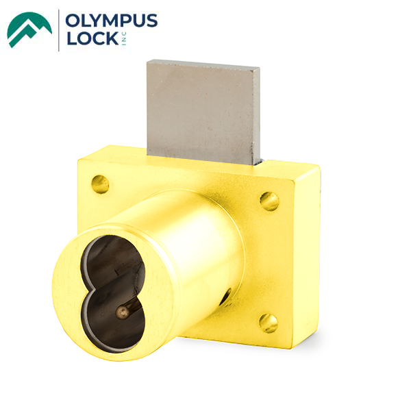 Olympus - 721DW - IC Core Deadbolt Cabinet Drawer Lock - BEST SFIC - 1-1/4" Cylinder Length - Polished Brass - Optional Key Retaining - Optional High Security - Grade 1 - UHS Hardware