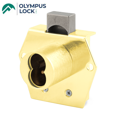 Olympus - 725RD - SFIC Rim Deadbolt Door & Drawer Cabinet Lock - BEST SFIC - 1-1/16" Cylinder Length - Polished Brass - Optional Handing - Optional Key Retaining - Grade 1 - UHS Hardware