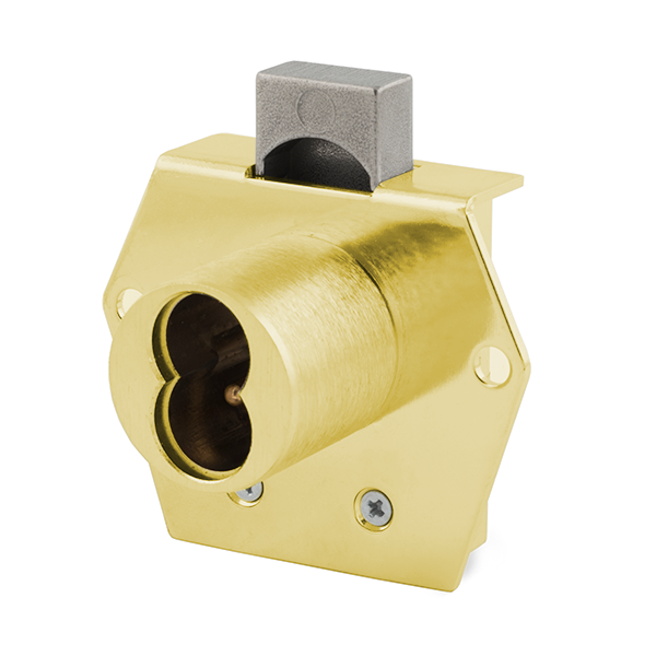 Olympus - 725RD - SFIC Rim Deadbolt Door & Drawer Cabinet Lock - BEST SFIC - 1-1/16" Cylinder Length - Satin Brass - Optional Handing - Optional Key Retaining - Grade 1 - UHS Hardware