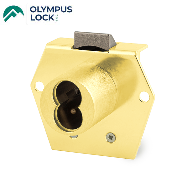 Olympus - 725RL - SFIC Rim Latch Door & Drawer Cabinet Lock - BEST SFIC - 1-1/16"" to Cylinder Length - Polished Brass - Optional Handing - Grade 1 - UHS Hardware
