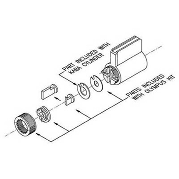 Olympus - 78-KABA - KABA Peaks Universal Cylinder Conversion Kit - UHS Hardware