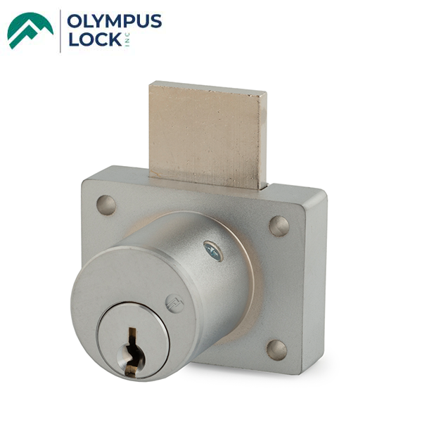 Olympus - 800S - Cabinet Drawer Deadbolt Lock - Key Retaining - S Series Schlage C Keyway - Optional Cylinder Length - Satin Chrome - Optional Keying - Optional Handing - Grade 1 - UHS Hardware