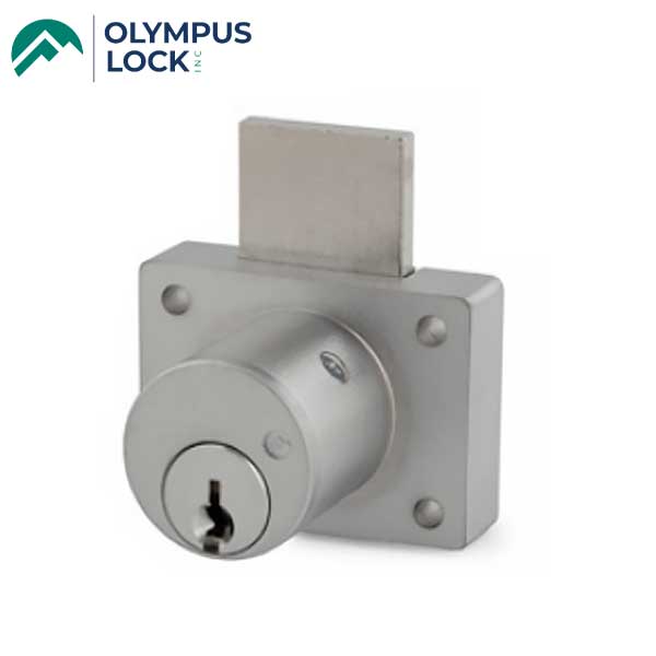 Olympus - 800S - Cabinet Drawer Deadbolt Lock - 1-1/8" - Schlage C - 26D - Satin Chrome - KA 101 - Grade 1 - UHS Hardware