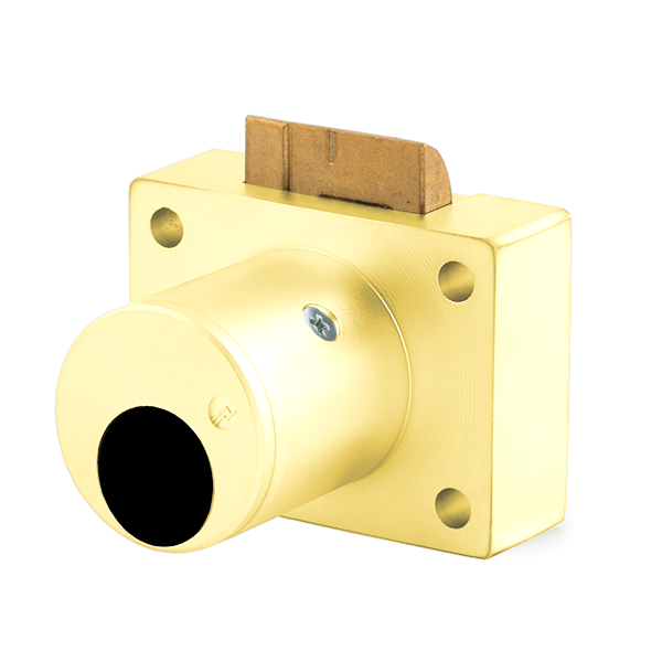 Olympus - 850LC - Deadlatching Drawer Lock - Less Cylinder - S Series Schlage C Keyway - Optional Cylinder Length - Polished Brass - Grade 1 - UHS Hardware