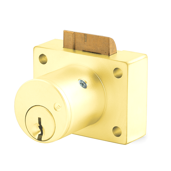 Olympus - 850S - Deadlatching Drawer Lock - S Series Schlage C Keyway - Optional Cylinder Length - Polished Brass - Optional Keying - Grade 1 - UHS Hardware