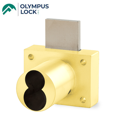 Olympus - 888 - IC Cabinet Drawer Deadbolt Lock - Less Cylinder - Standard/Classic or Primus/Everest - Polished Brass - Optional Key Retaining - Grade 1 - UHS Hardware