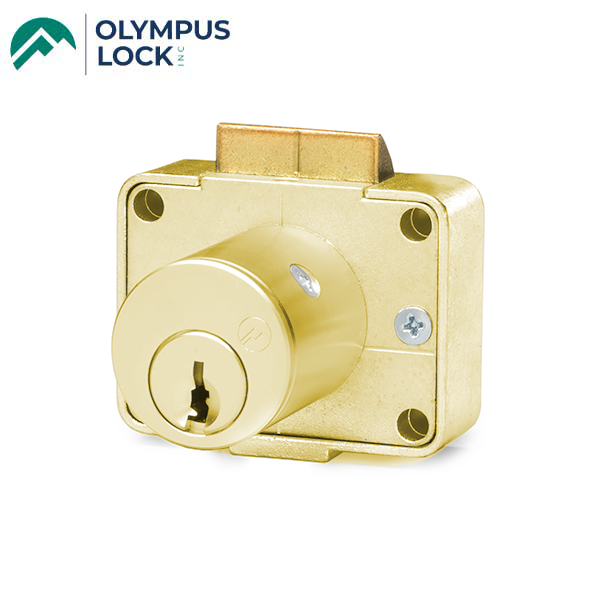 Olympus - 996 - Drawer Latch Lock - Optional Cylinder Length - Satin Brass - Optional Handing - Optional Keying - UHS Hardware