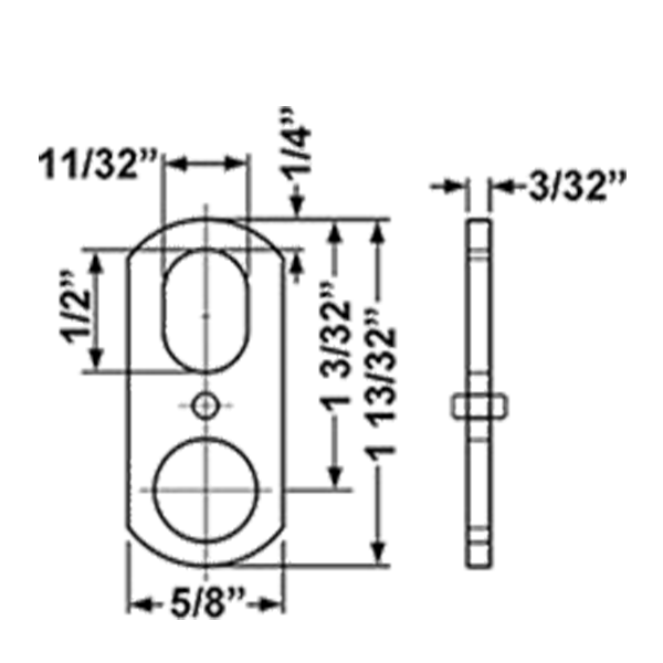 Olympus - DCNP-100-B1 - Straight Cam With Oval Cutout - UHS Hardware