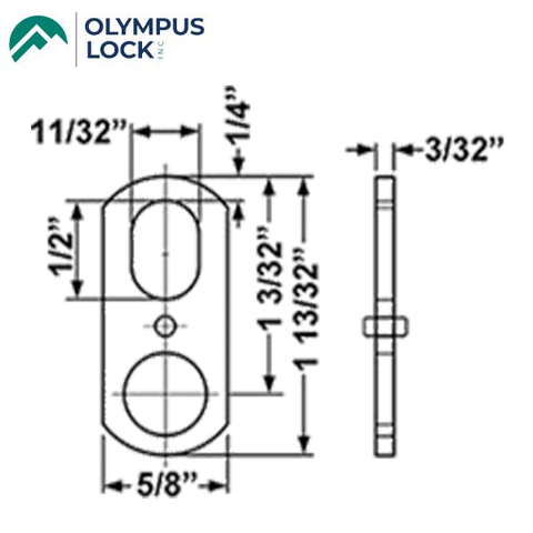 Olympus - DCNP-100-B1 - Straight Cam With Oval Cutout - UHS Hardware