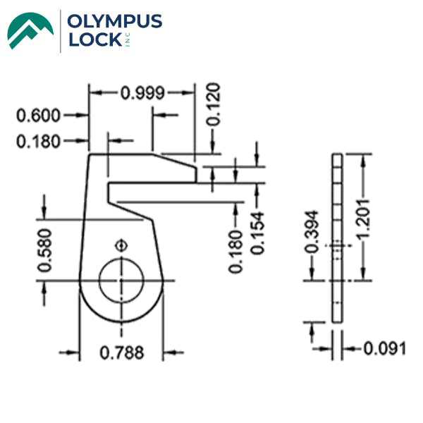 Olympus - DCNP-100-B3 - Straight Hook Cam - UHS Hardware