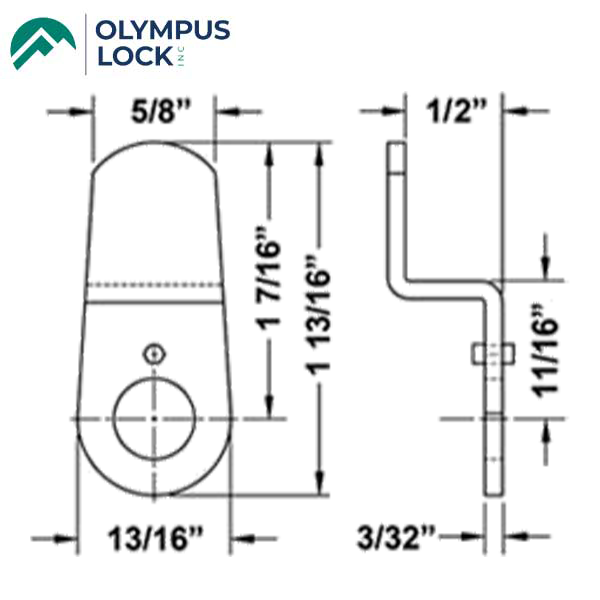 Olympus - DCNP-100-HD - Heavy Duty Bent Cam - 1-7/16" Length - UHS Hardware