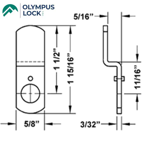 Olympus - DCNP-100-LBC - Long Bent Cam - 1-1/2" Length - UHS Hardware