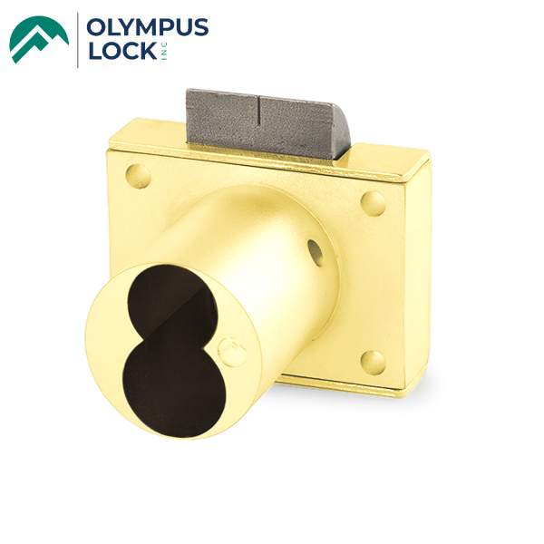 Olympus - L92 - IC Drawer Latch Lock for Schlage Full Size Cores - Less Cylinder - 1-7/16" Cylinder Length - Polished Brass - UHS Hardware