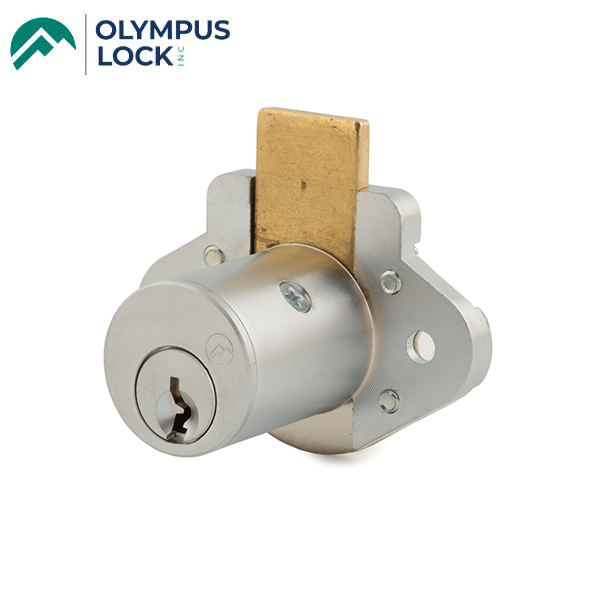 Olympus - R078 - R Series Deadbolt Door & Drawer Cabinet/Furniture Locks - 1-1/8" Cylinder Length - Satin Chrome - Optional Keying - UHS Hardware