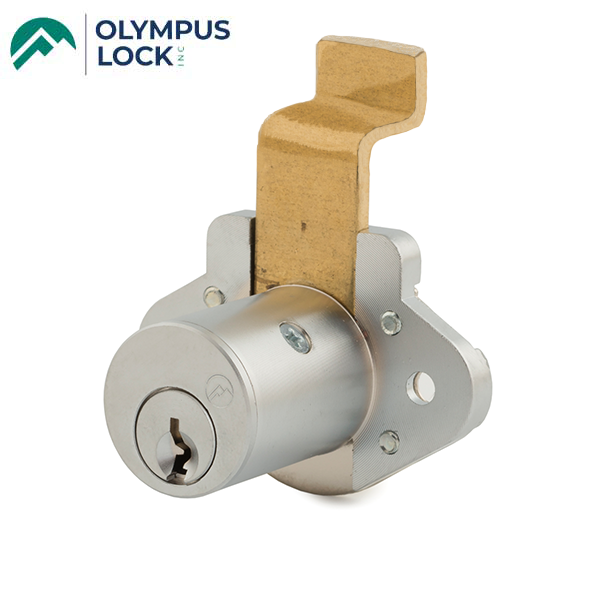 Olympus - R078 - R Series Deadbolt Door & Drawer Cabinet/Furniture Locks - Offset Bolt - 1-1/8" Cylinder Length - Satin Chrome - Optional Keying - UHS Hardware