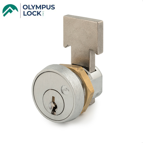 Olympus - R078 - N Series T-Bolt Metal Drawer Lock - 3/4" Barrel Diameter - Satin Chrome - Optional Keying - UHS Hardware