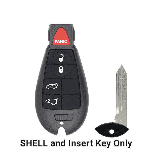 2008-2019 Chrysler Dodge Jeep VW 5-Button Fobik Key SHELL for IYZ-C01C (ORS-FBK-06) - UHS Hardware