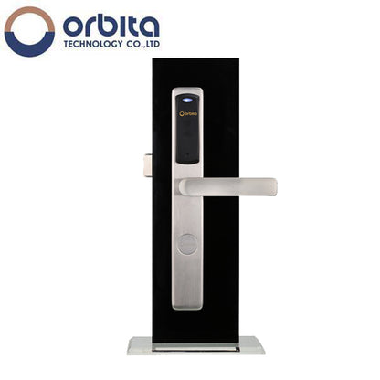 Orbita - E3064 - Mortise Hotel Lock - Bluetooth & MiFare RFID - 72 Ares Lever Set - DC6V - Silver - Grade 2 - UHS Hardware