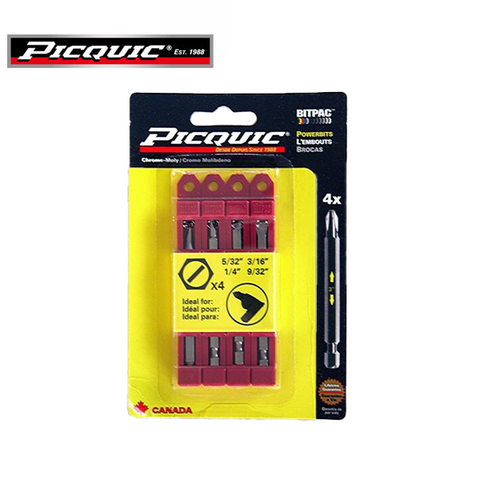 PICQUIC - Bitpac 95008 - SAE Slotted Set - 5/32, 3/16, 1/4, 9/32 - UHS Hardware