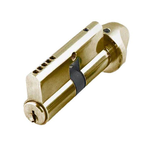 GMS Profile Cylinder - Double Sided w/ Thumb Turn & Key - US3 - Polished Brass - UHS Hardware