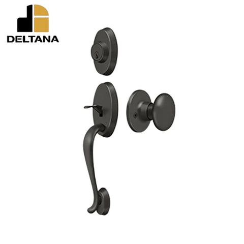 Deltana - Riversdale Handleset w/ Flat Round Knob Entry - Optional Finish