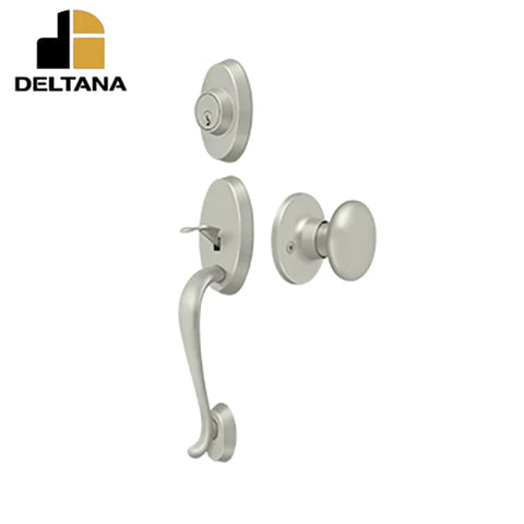 Deltana - Riversdale Handleset w/ Flat Round Knob Entry - Optional Finish