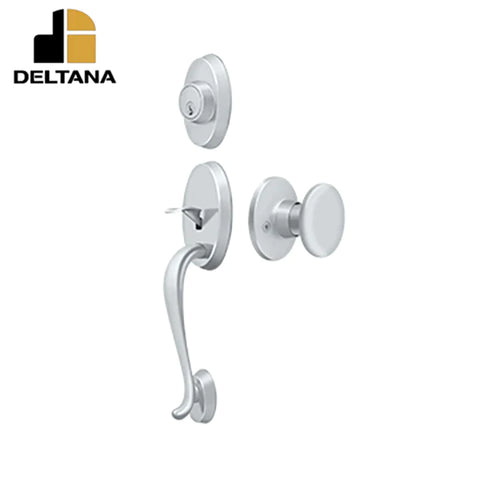 Deltana - Riversdale Handleset w/ Flat Round Knob Entry - Optional Finish