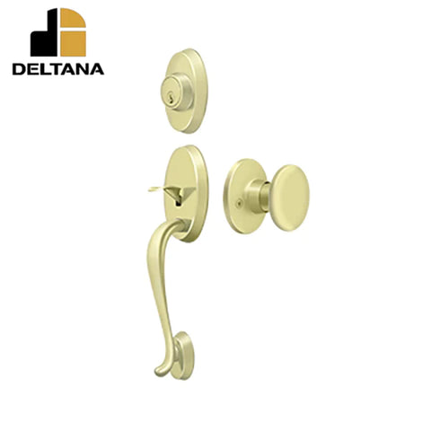 Deltana - Riversdale Handleset w/ Flat Round Knob Entry - Optional Finish