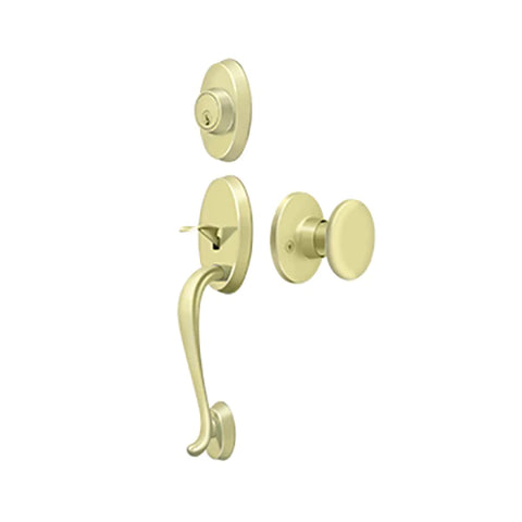 Deltana - Riversdale Handleset w/ Flat Round Knob Entry - Optional Finish