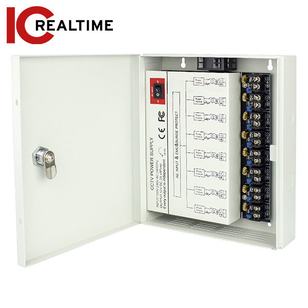 IC Realtime - PS-DC16A08HD-4DK / 8 Channel Power Supply Box / 12V DC / 16 Amp Output