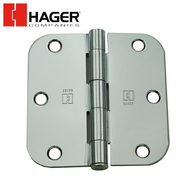 Hager - RCBB1842 - 5-Knuckle - Round Corner 5/8" Radius - Ball Bearing with Fasteners - 3.5" x 3.5" - Optional Finish